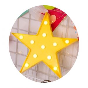 Yonis Lampe Décorative Maison Pentagramme Veilleuse Led Lumière Blanc Chaude Jaune