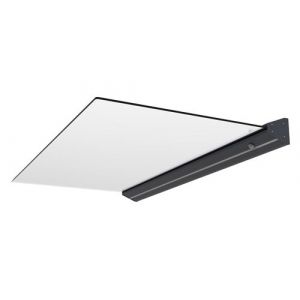 Auvent de porte en aluminium 140 x 90 cm plat avec leds - LUXAMA
