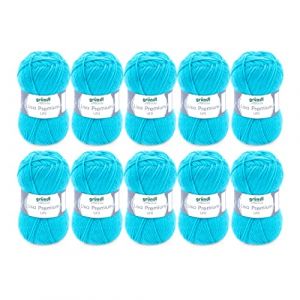 Fil à tricoter et à crocheter Gründl Lisa Premium Uni (doux et semblable à la laine, fil à tricoter lavable et facile d’entretien 100 % polyacrylique, 50 g / 133 m), turquoise