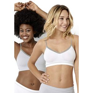 Image de Billet Doux Lot de 2 Brassières Blanc-Gris