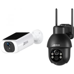 ANRAN Caméra de Surveillance extérieure sans fil Batterie, Lots Camera Q03 Noir + camera C3, Camera IP-2 Pieces
