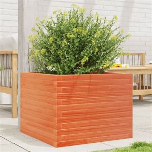 VidaXL Jardini&egrave;re cire marron 60x60x45,5 cm bois de pin massif, jardini&egrave;re d'ext&eacute;rieur, bac &agrave; fleurs, bo&icirc;te &agrave; plantes, jardini&egrave;re de terrasse