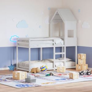 VidaXL Toit de lit pour enfants blanc 55x84x132 cm bois de pin massif