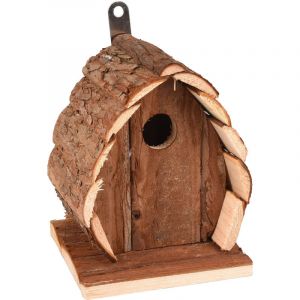 Flamingo Nichoir pour oiseaux GUIDO. 13 X 13 X 17 cm. en bois naturel.