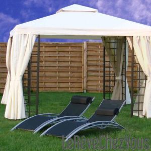 Image de DCB Garden Tonnelle autoportante avec rideaux et moustiquaires 3 x 3 m