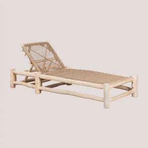 Transat Inclinable en Bois de Teck Bientina SKLUM Marron Bois Naturel ?78 cm
