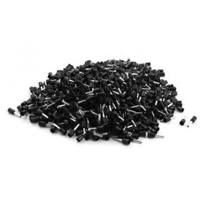 Sourcing map 1000Pcs 1,5㎟ Embout C&acirc;ble C&acirc;blage Cosse &agrave; Sertir &eacute;lectrique Fil Sertissage Borne 16AWG Noir Type de Tube Isol&eacute;