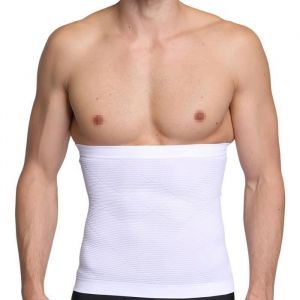 Image de Homme Ceinture Gainante Élastique Taille Amincissante Ventre Plat Minceur Gaine Abdominale Compression LombaireBlanc