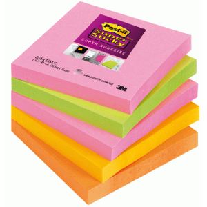 Image de Post-It 654S-N - 5 blocs Supersticky 90 feuilles  (7.6x7.6 cm)