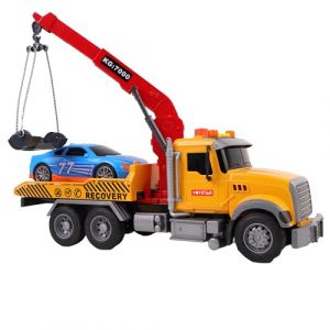 TURBO CHALLENGE - Camion Dépaneuse - City - 092574-1/20 - Prêt à Rouler - Piles Incluses - Véhicule Friction - Jaune - Plastique - Jouet Enfant - Cadeaux - Anniversaire - À Partir de 3 Ans