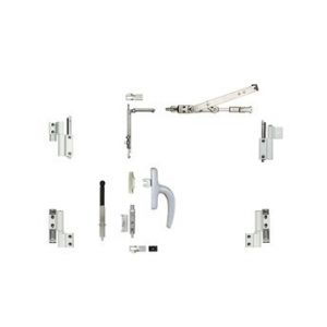 Fapim Kit oscillo-battant Galicube 2 V à crémone Nefer midi - Compas moyen 562 à 1200 mm - Argent - 1331GA_G6