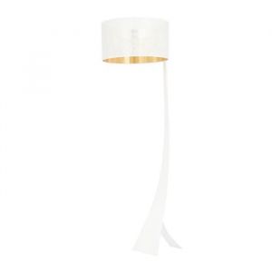 Emibig Lighting - Emibig estrella Lampadaire noir avec abat-jour avec abat-jour en tissu blanc et doré, 1x E27