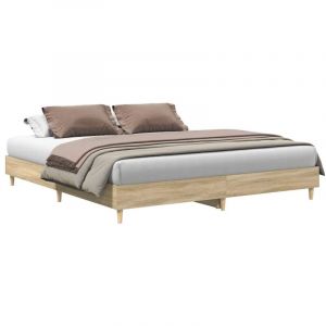 VidaXL Cadre de lit sans matelas chêne sonoma 180x200 cm