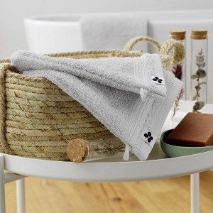 Lot de 2 gants de toilette Coton bio Garance Gris nuage