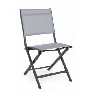 Image de Chaise pliante Lot de 4 chaises pliante Elin anthracite