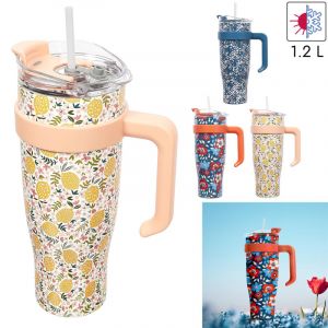 Cook Concept Mug de transport "Miami" avec imprimé floral - Modéle aléatoire - 1,2 L