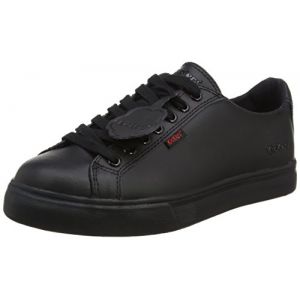 Kickers Tovni Lacer LTHR YU, Baskets Mixte Enfant, Noir Black, 38 EU