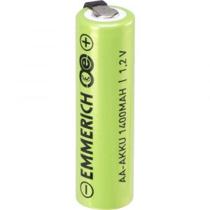 Image de Emmerich A ULF Pile rechargeable spéciale LR6 (AA) cosses à souder en U, résiste aux courants élevés NiMH 1.2 V 1400 mAh