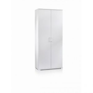 Alter Dmora Armoire polyvalente avec 2 portes battantes, 100% Made in Italy, Meuble à chaussures avec 4 étagères réglables, Range-chaussures pratique, cm 90x45h195, Couleur blanc