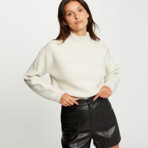 Morgan Pull manches longues avec boutons ivoire femme - Taille XL
