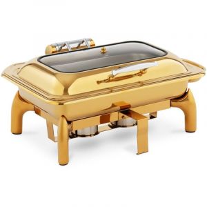 Royal Catering Chafing Dish - gn 1/1 - 9 l - 2 récipients à combustible - avec fenêtre