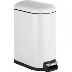 Relaxdays Poubelle de Salle de Bain, 10 litres, &agrave; Fermeture Automatique, Seau int&eacute;rieur Amovible, Poubelle de Salle de Bain, Blanche