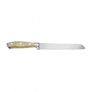 APS 88990 Couteau à pain, bord dentelé, lame en acier inoxydable, manche en bois de hêtre, longueur totale 34 cm