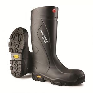 Dunlop Mixte Purofort+ Expander Full Safety with Vibram Sole Industrial Shoe, Black, 43 EU