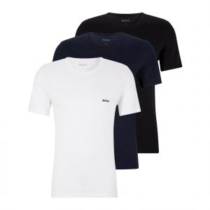Boss Effect Pour homme. Lot de 3 T-shirts RN 3P Classic marine, noir, blanc