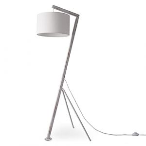 Paco Home - Lampadaire Lampe à Poser Salon Abat-Jour Lampe De Lecture Chevet Potence Lampadaire - Blanc, Blanc (Ø38cm)