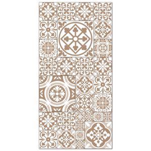 Tapis vinyle carreaux ciments talavera brun 60x110cm