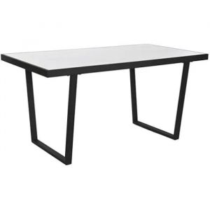 Dining Table Home ESPRIT White Black Metal 150 x 80 x 75 cm
