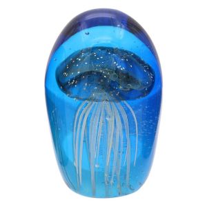 Signes Grimalt Presse-papier d&eacute;coratif Medusa en verre bleu &ndash; Accessoire de bureau &eacute;l&eacute;gant et moderne pour bureau et &eacute;tude
