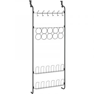 Wenko Rangement suspendu pour portes, organisateur mural polyvalent : support à chaussure, étagère de cuisine suspendue, pour foulards, etc., 59 x 150,5 x 18,5 cm, métal thermolaqué