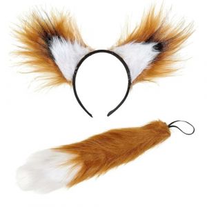 Widmann 10017 – Kit de déguisement de renard, serre-tête avec oreilles et queue, fête à thème, carnaval