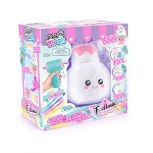 Canal Toys AirbrushPlush - Peluche Squishy Food&rsquo;Tastic &agrave; d&eacute;corer avec feutres parfum&eacute;s et pochoirs pour Enfants de 6 Ans+ - Id&eacute;e Cadeau la D&eacute;corer &agrave; l'infini - AIR 072 - Assortiment