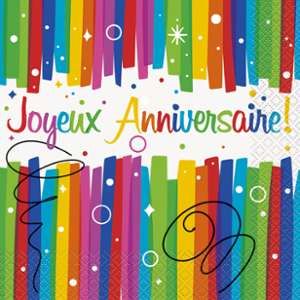 Unique Party 16 serviettes anniversaire d&eacute;cors rubans