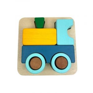 Bass et Bass Puzzle en Bois 3D Train - Assembler & Empiler - 12M+