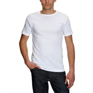 Athena Lot de 2 tee-shirts col rond homme Coton Bio Blanc-Blanc Taille 4