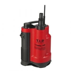 T.i.p. I-Compac 7500 Pompe Submersible Pour Eaux Us&eacute;es en Polyamid D&eacute;bit 7500 l/h Hauteur de Refoulement 5 m Puissance 400 W Niveau d'aspiration 25 mm Profondeur d'Immersion 5 m Couleur Rouge Noir