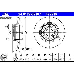 ATE 422216 - Jeu de 2 Disques de frein