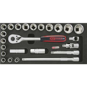 KS Tools 911.1217 - Douille F6 1/2" CHROMEmat D.17 mm L.38mm