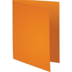 Exacompta Lot de 5 paquets de 100 chemises Forever 170 &agrave; bord d&eacute;cal&eacute; - 24 x 32 cm - Orange - 421007E