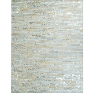 The Deco Factory Tapis En Cuir Naturel Recyclé Gris Argent 160x230