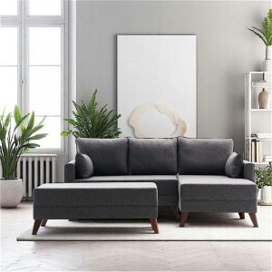 Canapé d'angle convertible anthracite - côté droit