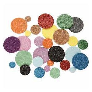 Creotime Lot de cercles en papier mousse EVA - Couleurs assorties pailletées - 12, 20 et 32 mm - 1000 pcs