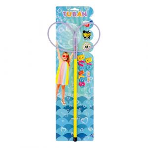 BUBBLES WORLD TUBAN Pro Butterfly Bubble Wand - Grandes Bulles de Savon - Tunnel &agrave; Bulles - Jouet pour Enfants - Jeu pour l'int&eacute;rieur et l'ext&eacute;rieur - Couleurs al&eacute;atoires