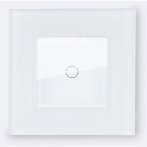 TechBrey Interrupteur WiFi Tactile Simple avec Cadre Verre Modern Blanc 9 mm