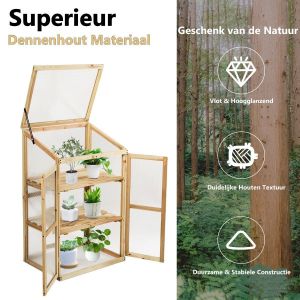 Petite serre de jardin Coast - 3 couches - 60 x 45 x 100 cm - bois d'épicéa