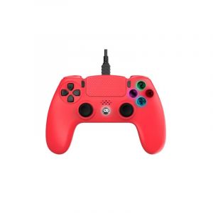 Freaks and Geeks Manette Filaire Rouge pour PS4 avec Câble 3M avec prise Jack